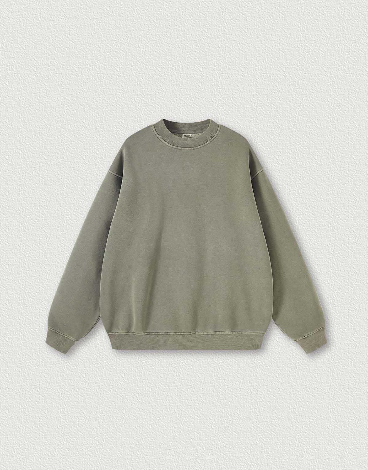 Men's Washed Fleece-Lined Half-Turtleneck Sweatshirt-mh293-1